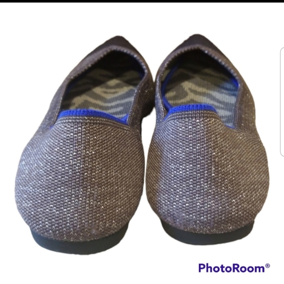 Rothy's Size 10 The Point Retired Twilight Metallic Dune Captoe Ballet Flats - Picture 4 of 7